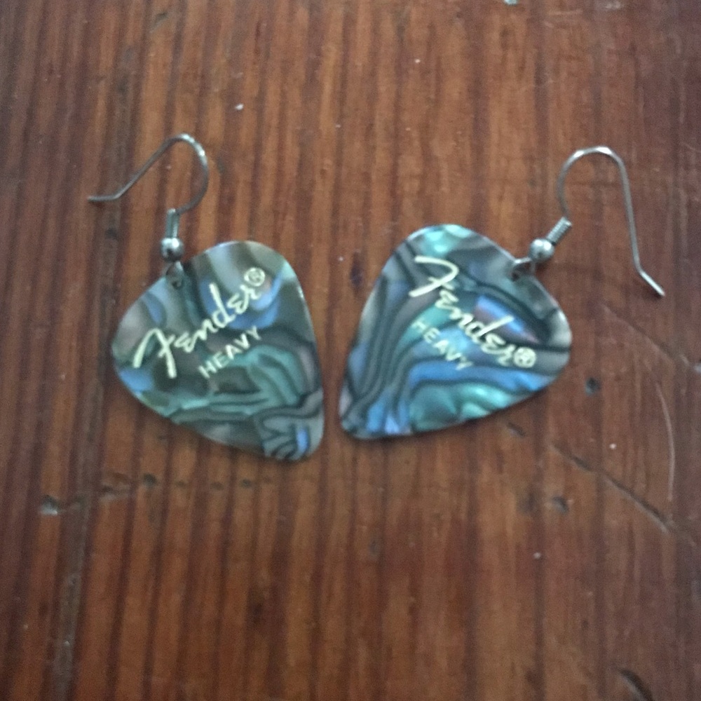 Retro Guitar Pic Earrings. One of a Kind!!!